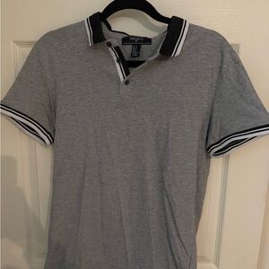 Forever 21 Heather Gray Polo with Black Trim